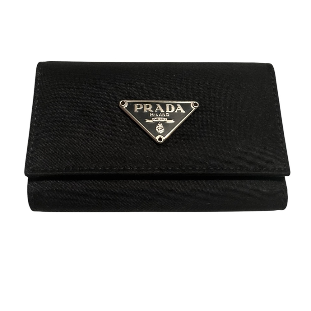 Prada Black Nylon Key Holder Authentic